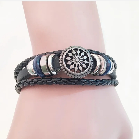 Fashion PU Retro Infinity Charm Wrap Men Bracelet - Picture 7 of 8
